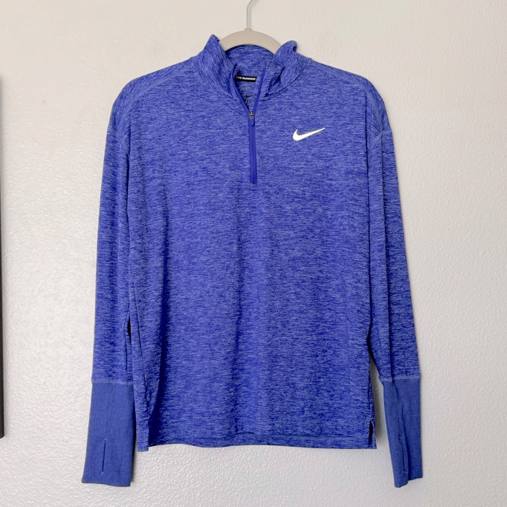 Nike Running Quarter Zip Long Sleeve Purple Top Size Small